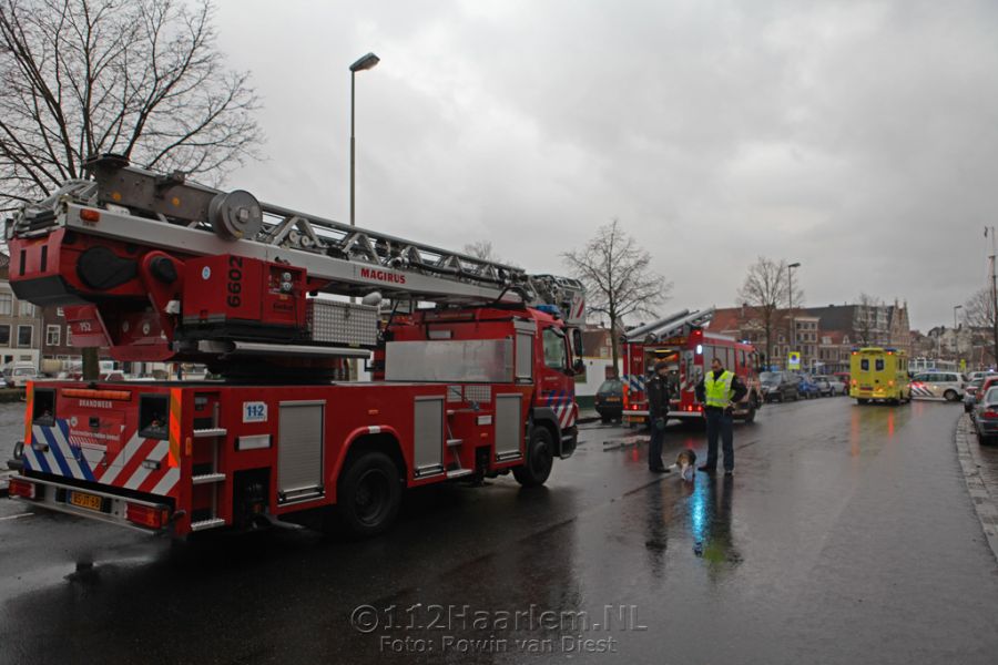 Brand op boot in het Spaarne in Haarlem