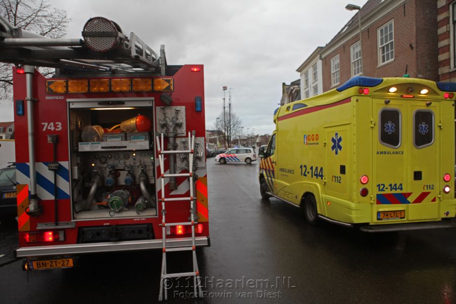 Brand op boot in het Spaarne in Haarlem